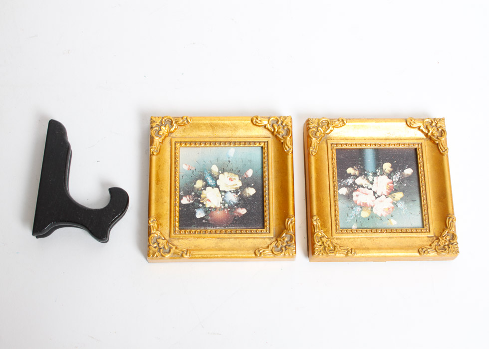 Pair of Embellished Canvas Prints