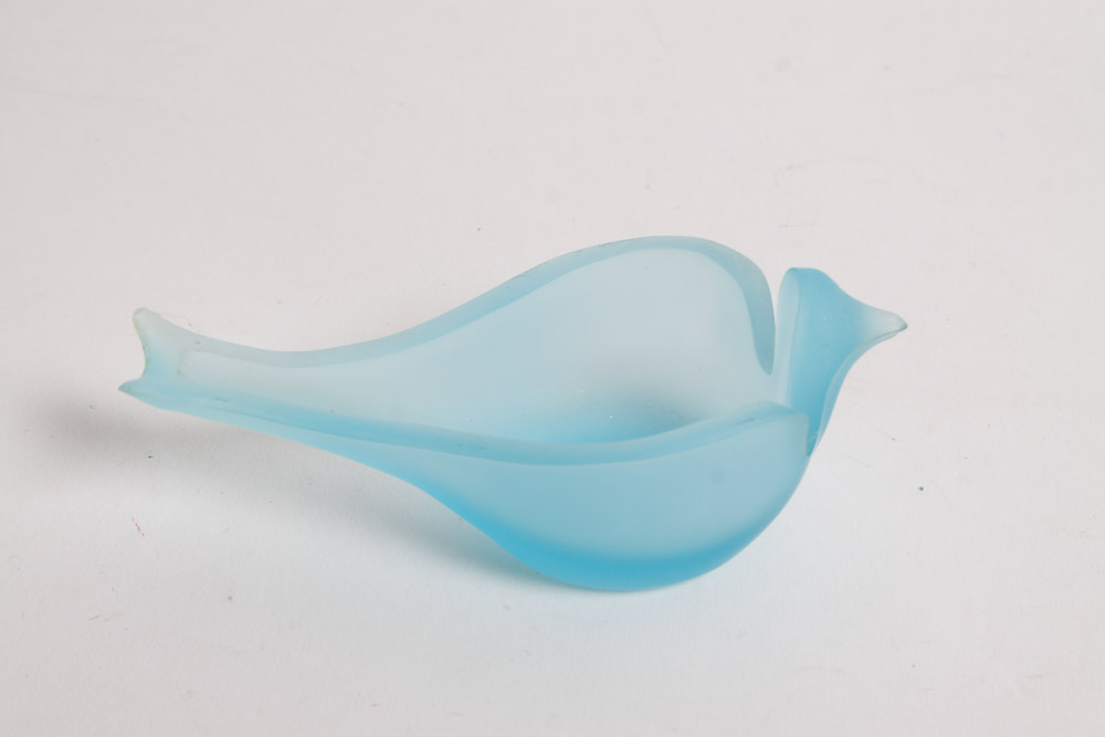 Frosted Blue Glass Decorative Items