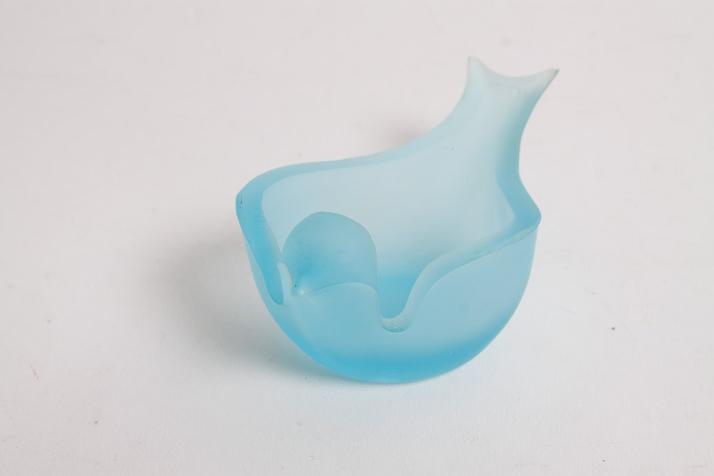 Frosted Blue Glass Decorative Items