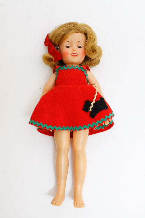 Collection of Dolls Including Shirley Temple Doll and Prints