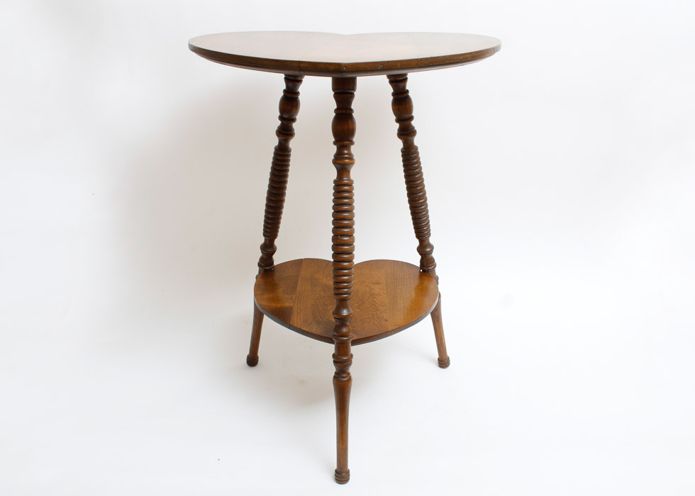 Heart Shaped Wood End Table