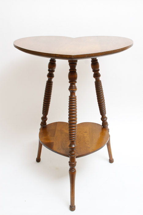 Heart Shaped Wood End Table