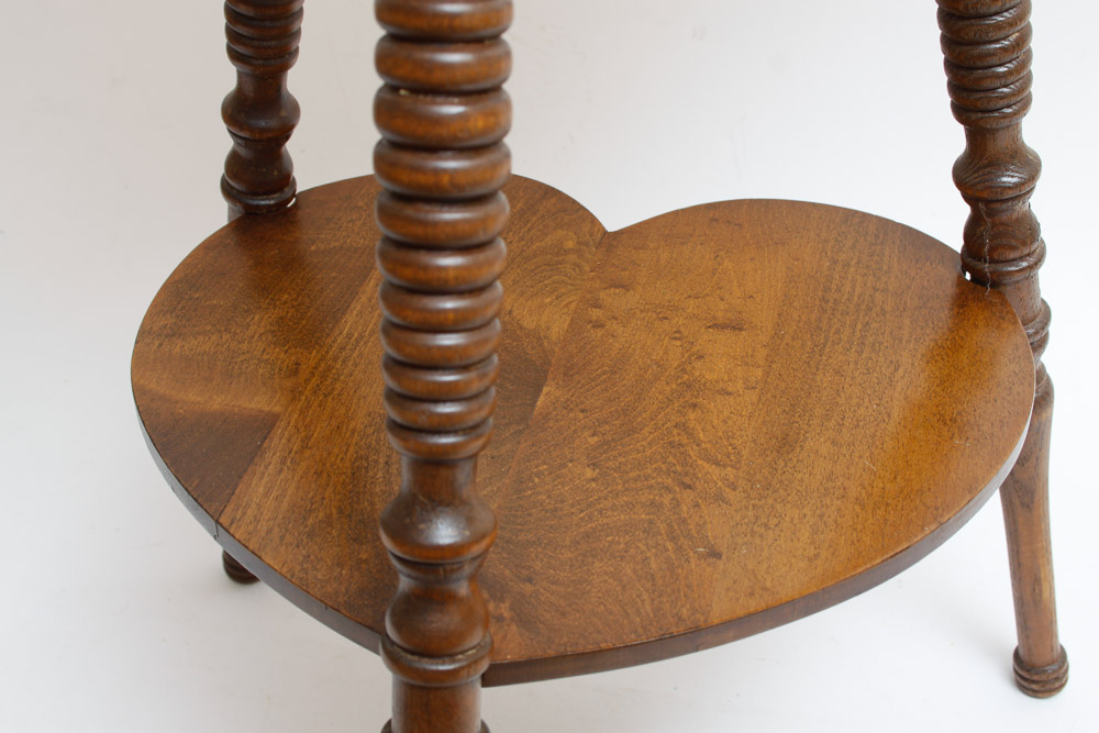 Heart Shaped Wood End Table