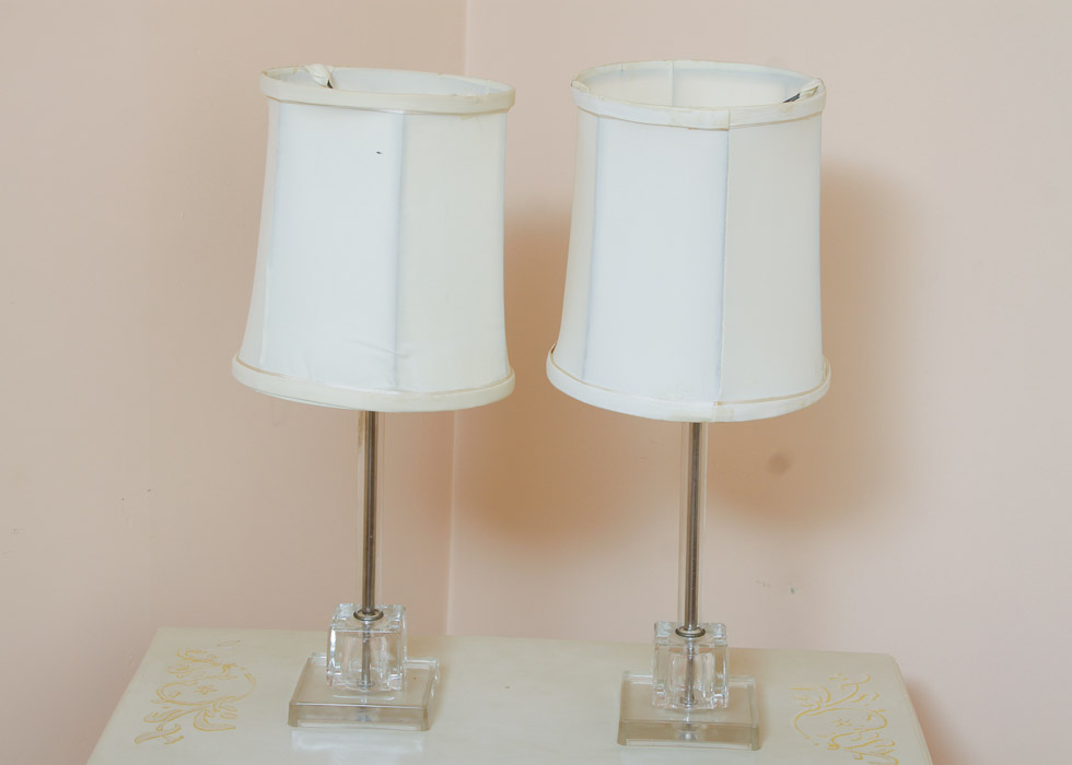 Pair of Glass Table Lamps