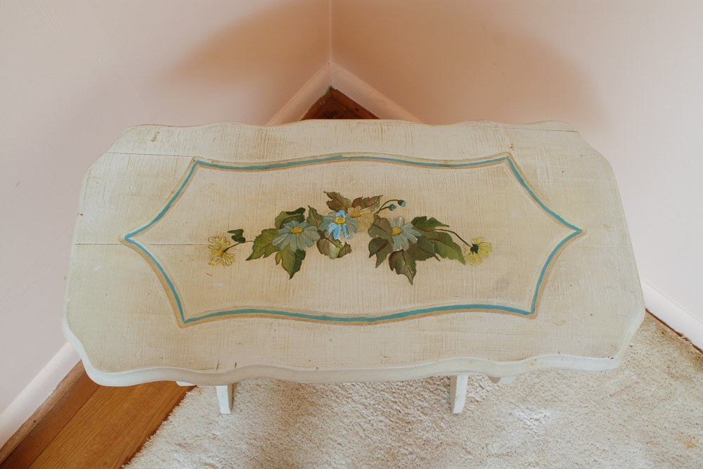 Two Painted Wood End Tables