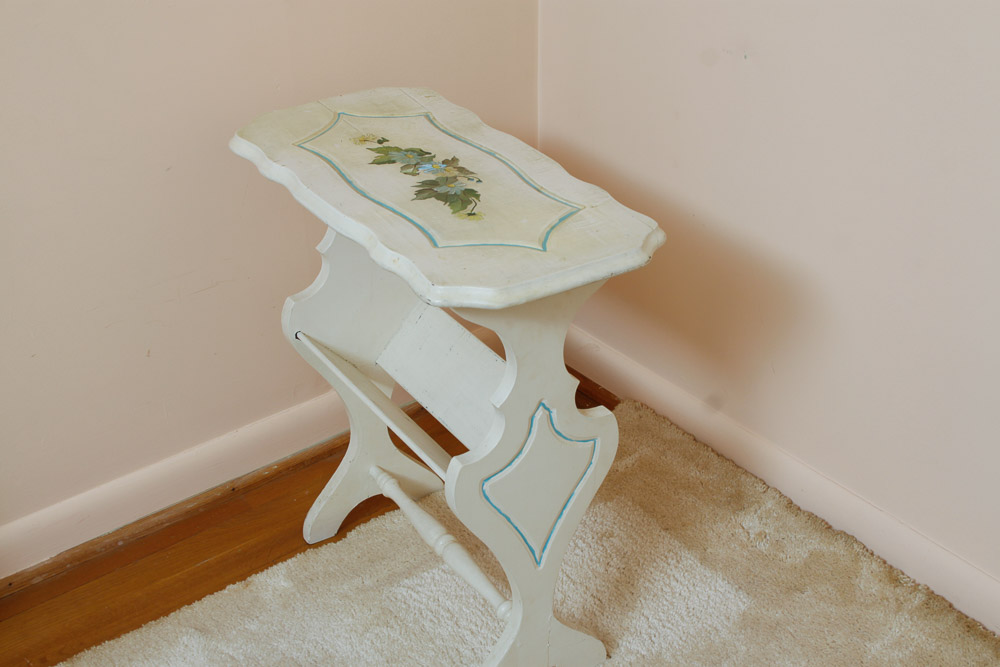 Two Painted Wood End Tables
