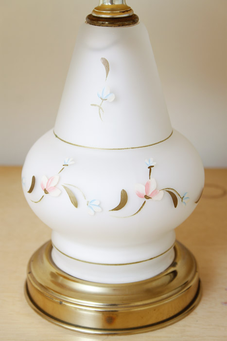 Pair of Painted Glass Table Lamps