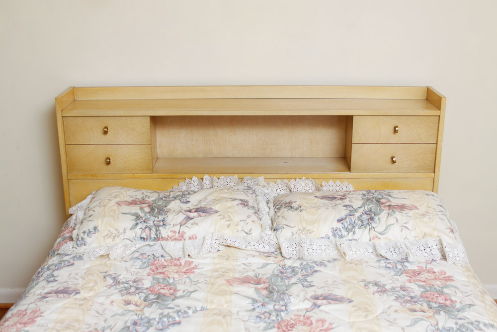 Mid Century Modern Blonde Maple Bed Frame