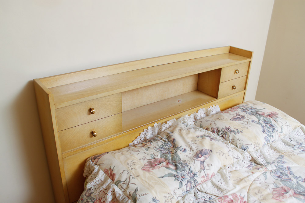 Mid Century Modern Blonde Maple Bed Frame