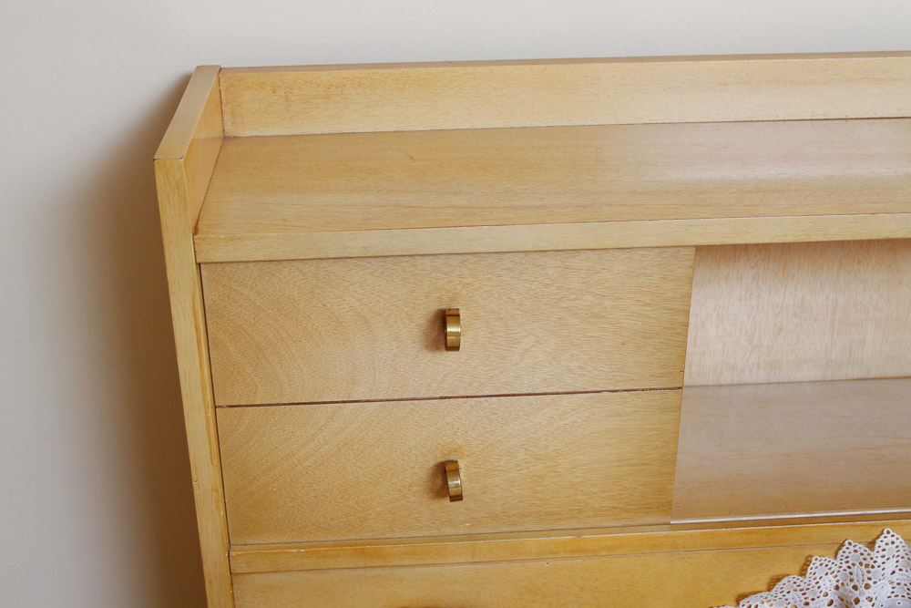 Mid Century Modern Blonde Maple Bed Frame