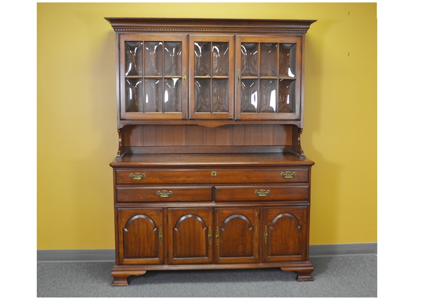 Pennsylvania House Cherry Sideboard and Hutch with Bowed Glass