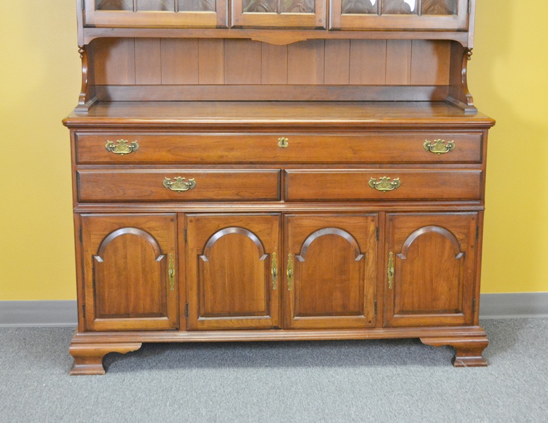 Pennsylvania House Cherry Sideboard and Hutch with Bowed Glass