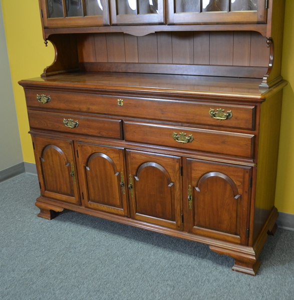 Pennsylvania House Cherry Sideboard and Hutch with Bowed Glass
