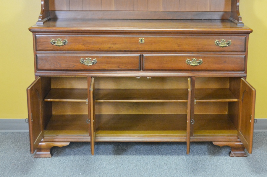 Pennsylvania House Cherry Sideboard and Hutch with Bowed Glass