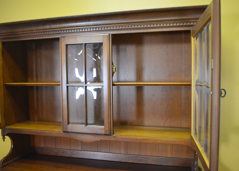 Pennsylvania House Cherry Sideboard and Hutch with Bowed Glass