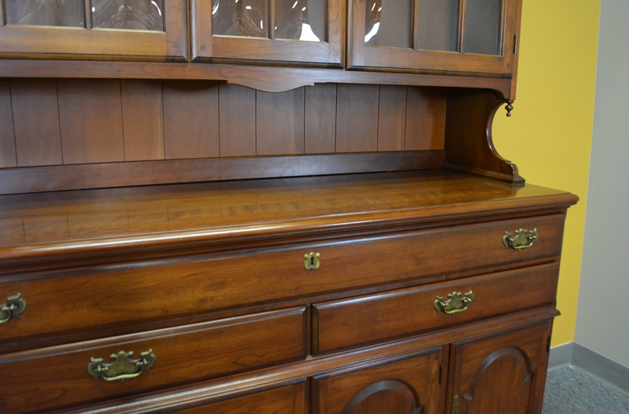 Pennsylvania House Cherry Sideboard and Hutch with Bowed Glass
