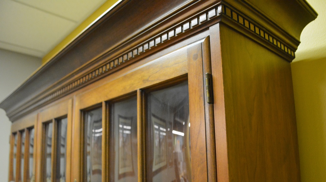 Pennsylvania House Cherry Sideboard and Hutch with Bowed Glass