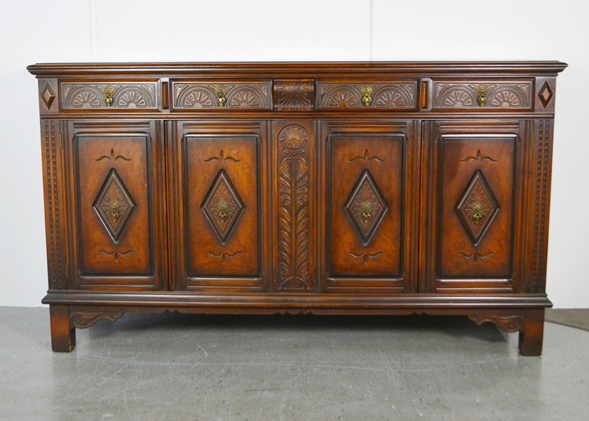 Circa 1930 Walnut Sideboard from Alms & Doepke