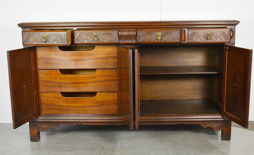 Circa 1930 Walnut Sideboard from Alms & Doepke