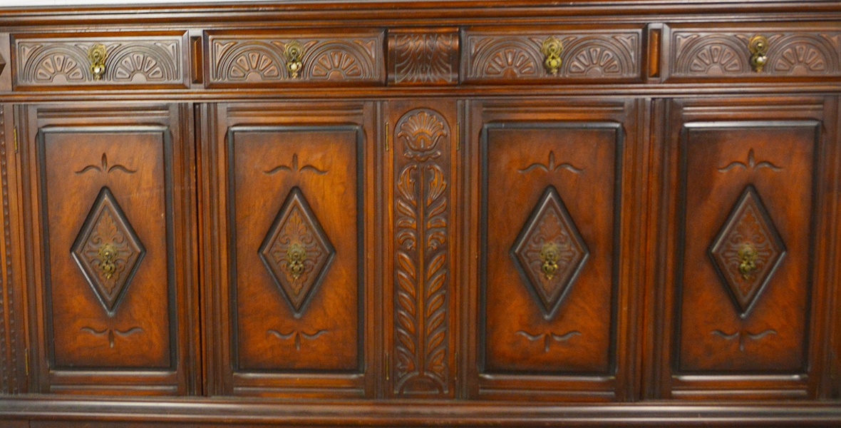 Circa 1930 Walnut Sideboard from Alms & Doepke