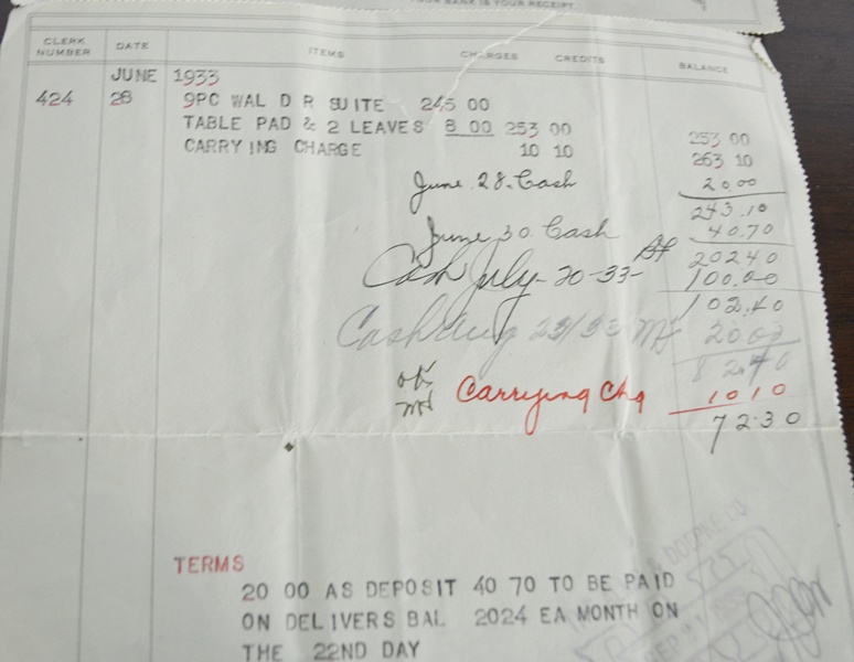 Circa 1930 Walnut Sideboard from Alms & Doepke