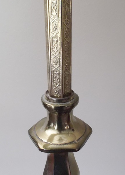 Brass and White Onyx Floor Lamp