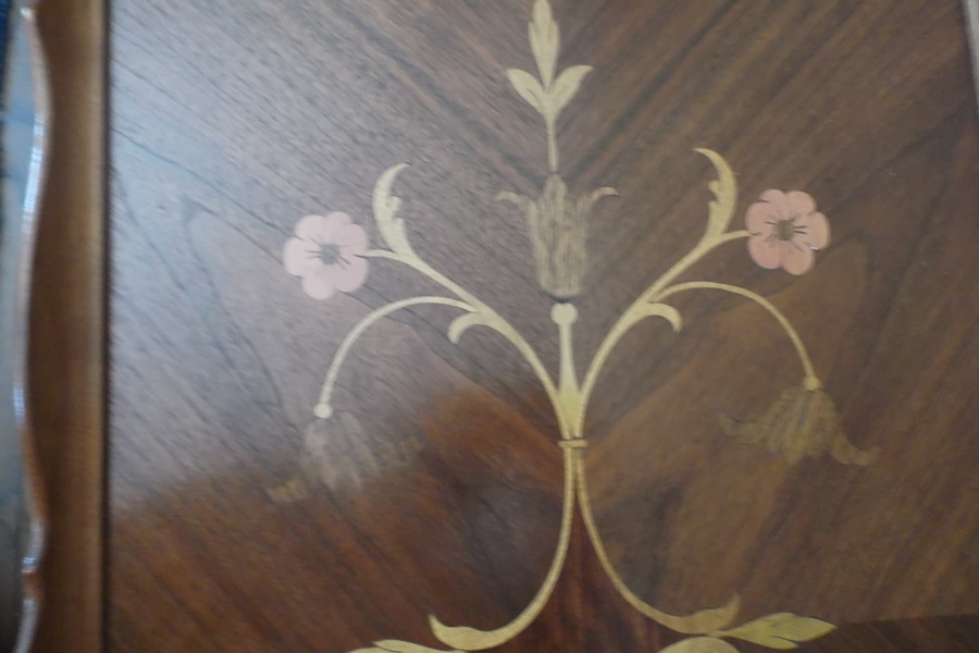 Hand Carved French Marquetry Inlay Coffee Table