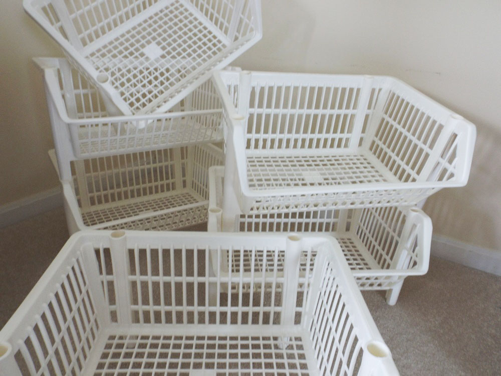 White Plastic Storage Bins
