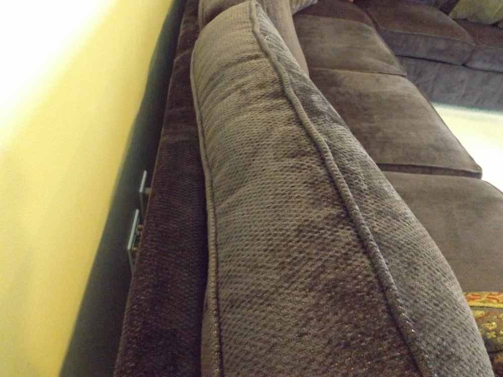 Modern Flexsteel Purple Sectional Sofa with Decorative Pillows