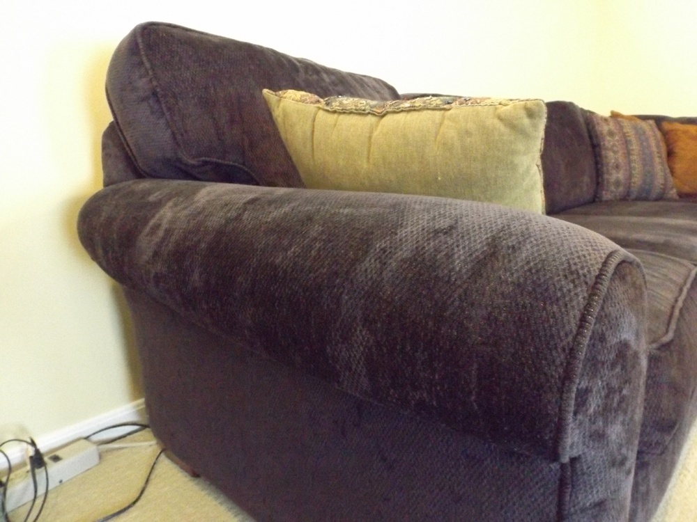 Modern Flexsteel Purple Sectional Sofa with Decorative Pillows