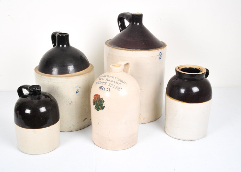 Set of Five Ceramic Crocks