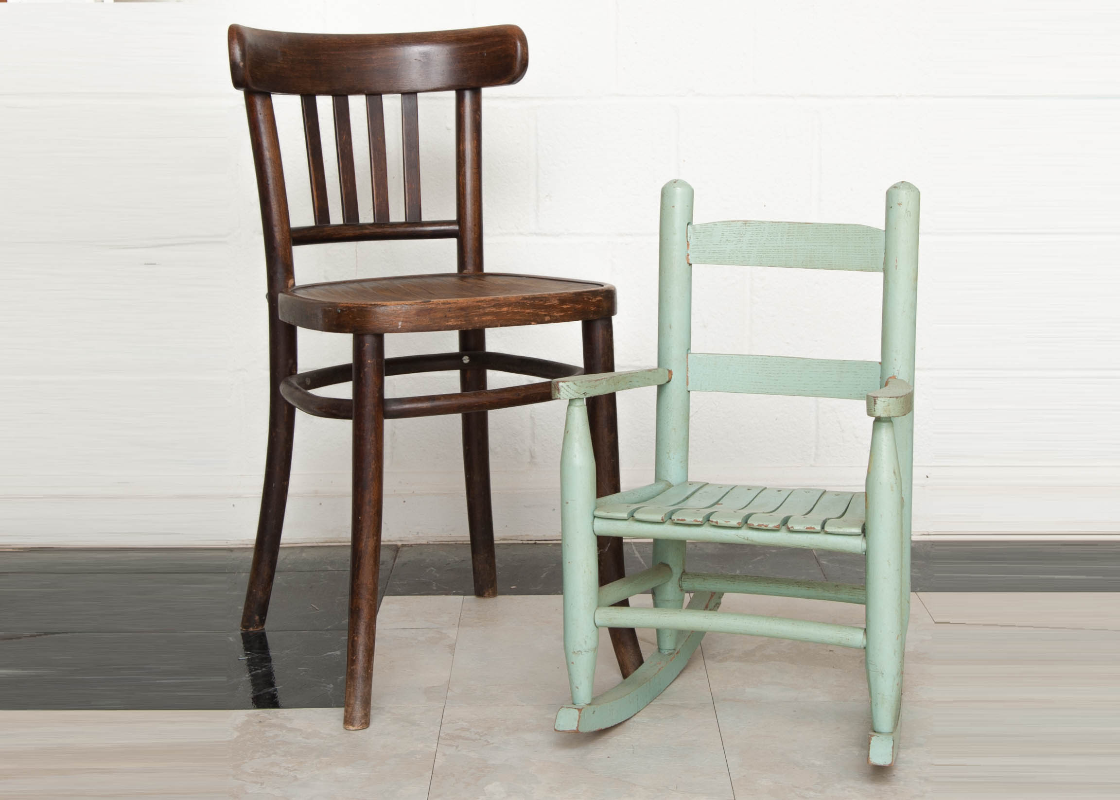 Children's Rocking Chair and Bentwood Chair