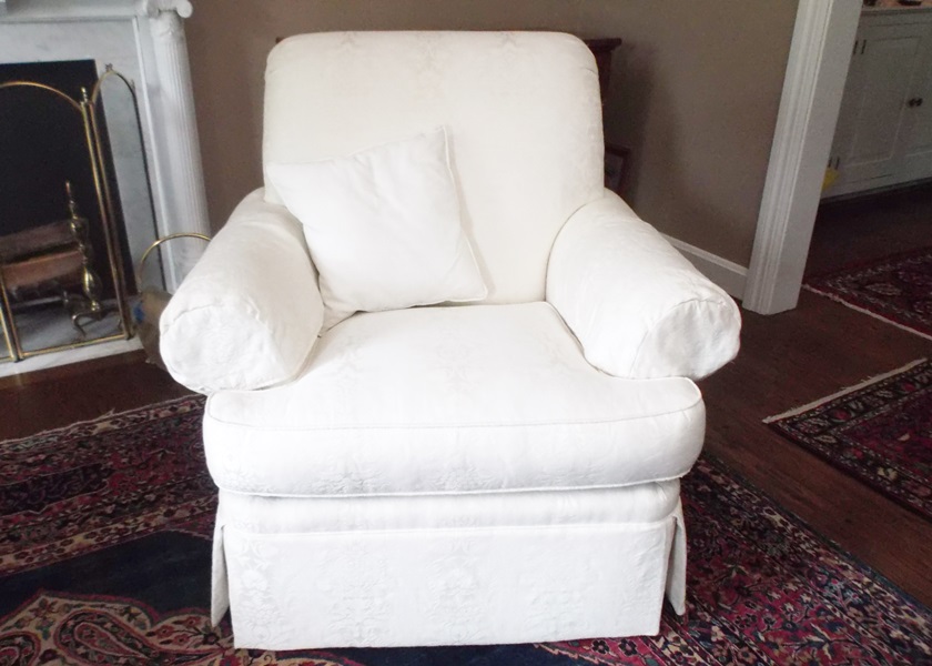 Henredon White Upholstered Armchair