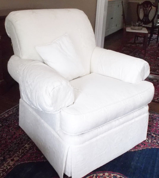 Henredon White Upholstered Armchair