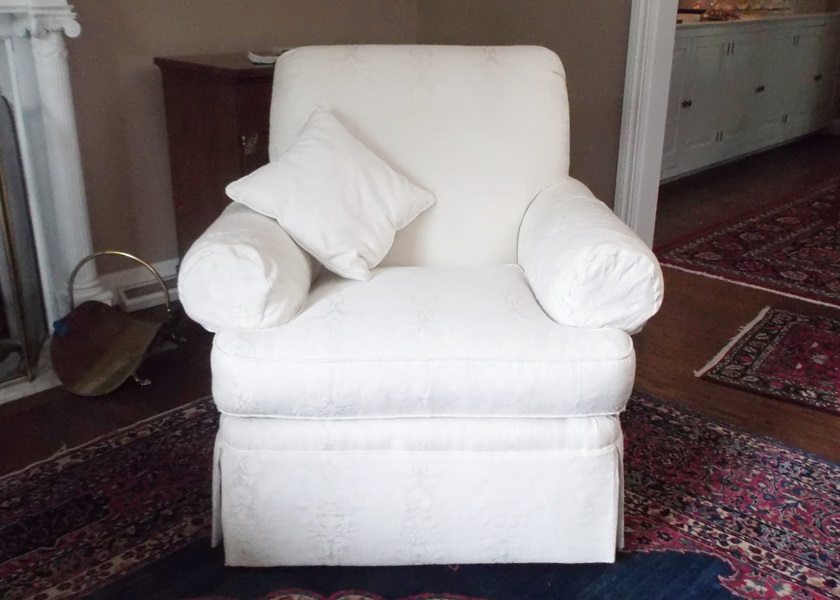 Henredon White Upholstered Armchair