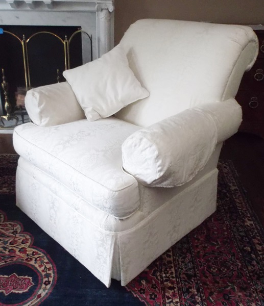 Henredon White Upholstered Armchair