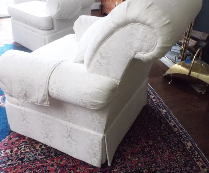 Henredon White Upholstered Armchair
