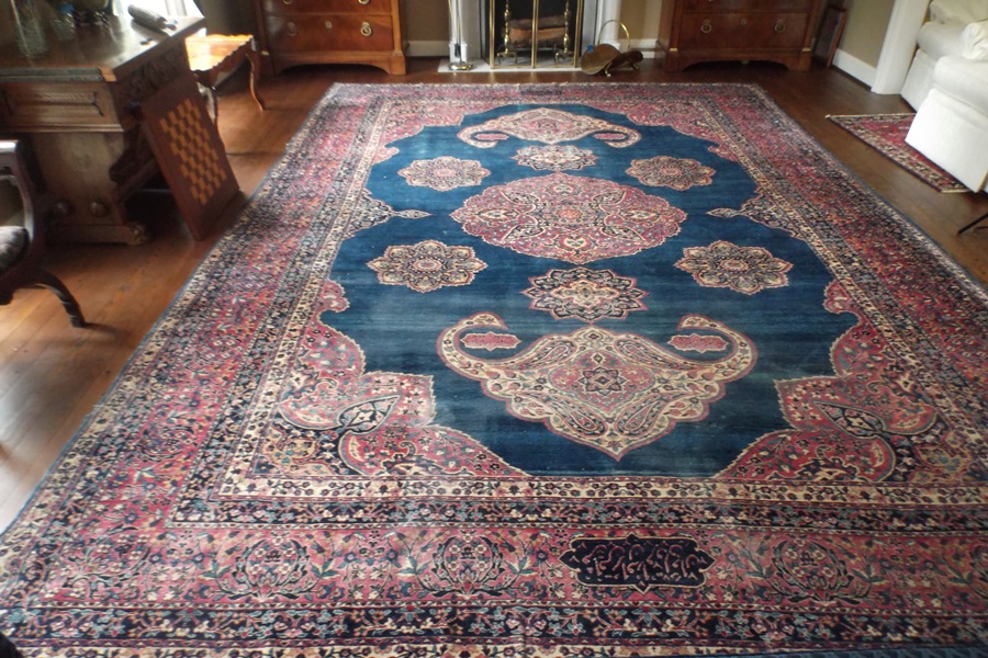Hand-Knotted Kerman Wool Rug
