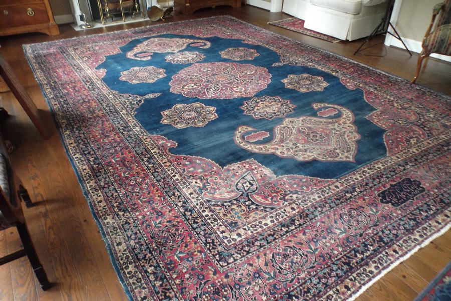 Hand-Knotted Kerman Wool Rug