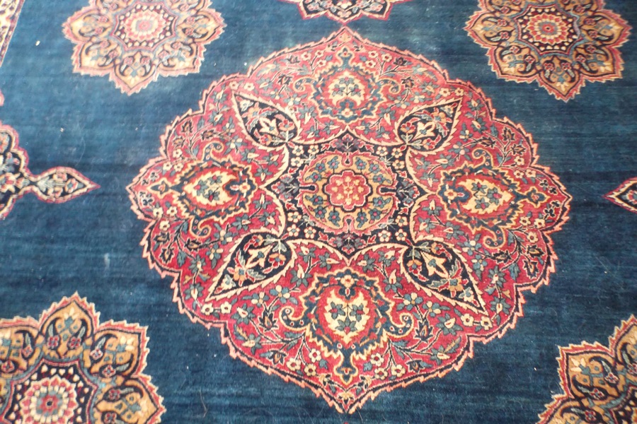 Hand-Knotted Kerman Wool Rug