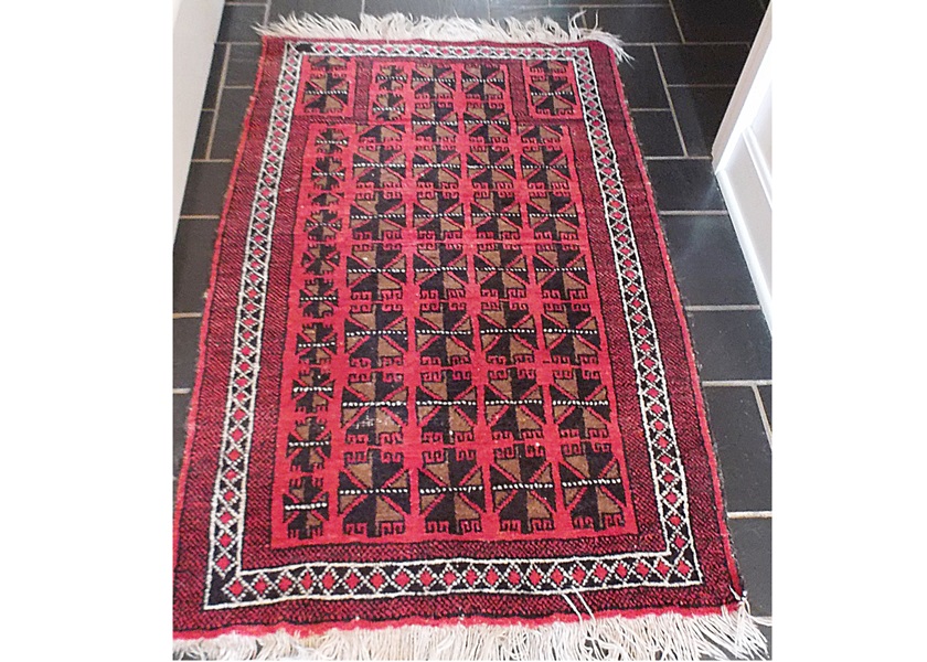 Small Woven Wool Tribal Rug