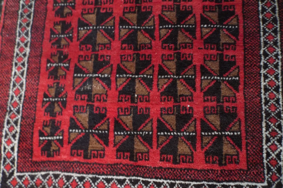 Small Woven Wool Tribal Rug