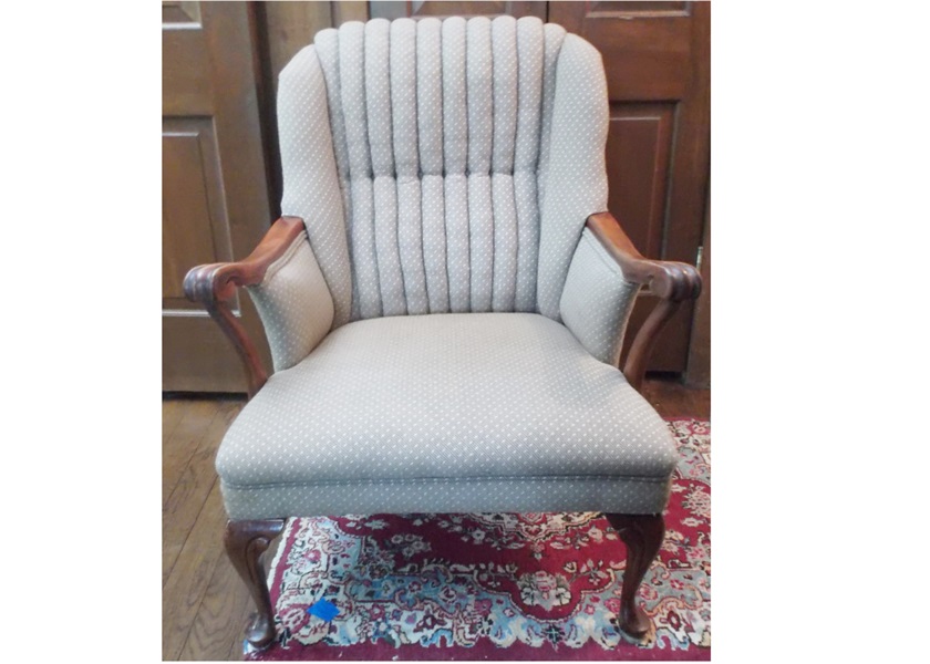 1950's Queen Anne Style Channel Back Armcahir