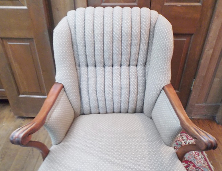 1950's Queen Anne Style Channel Back Armcahir