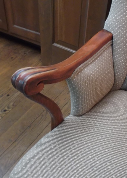 1950's Queen Anne Style Channel Back Armcahir