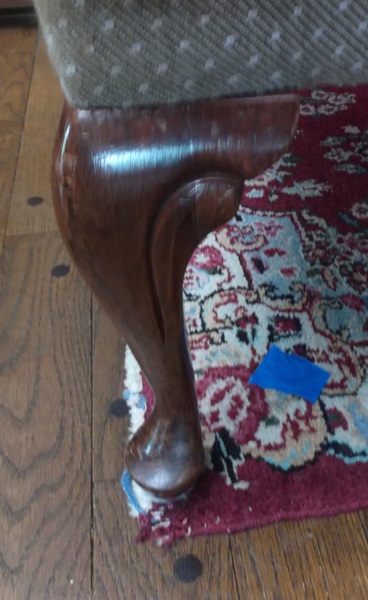 1950's Queen Anne Style Channel Back Armcahir