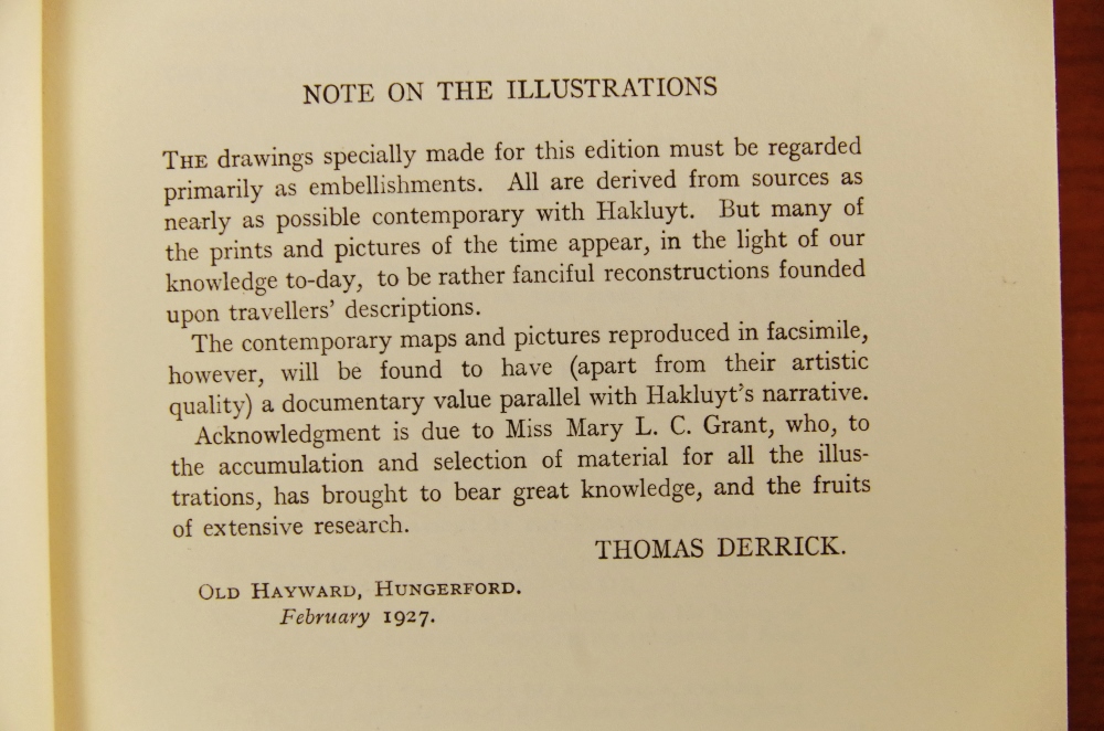 "The Principal Navigations, Voyages, Traffiques & Discoveries of the English Nations" by Hakluyt, 1927 J. M. Dent