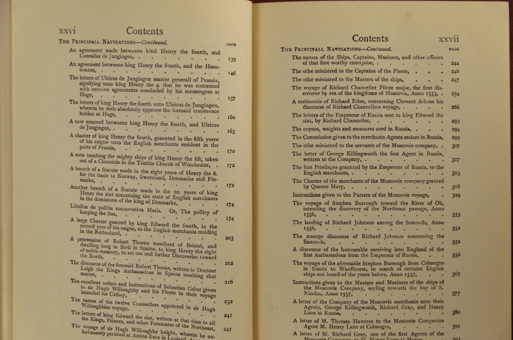 "The Principal Navigations, Voyages, Traffiques & Discoveries of the English Nations" by Hakluyt, 1927 J. M. Dent