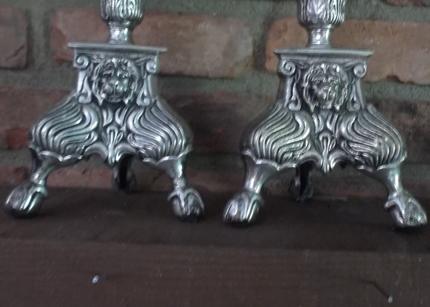 Silver Tone French Empire Style Candlesticks