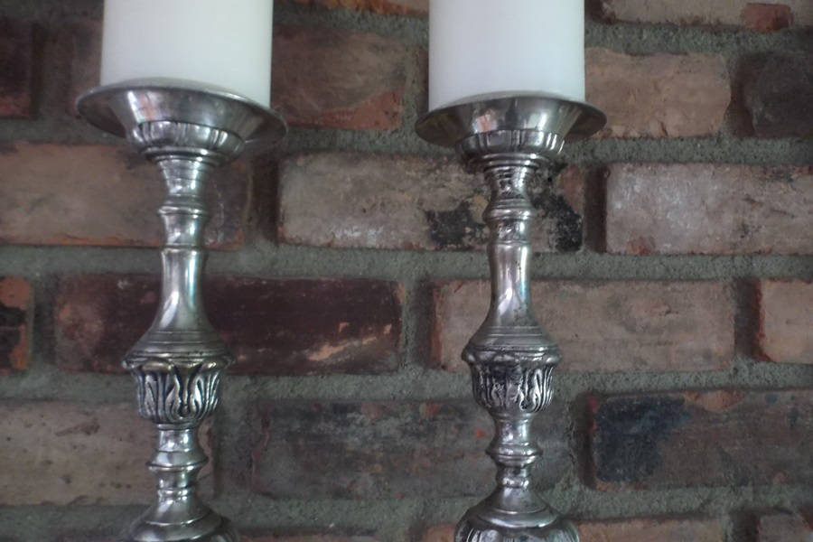 Silver Tone French Empire Style Candlesticks